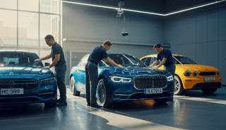Formation Detailing double-certificat HC09 et MC02 pour renforcer l’employabilité dans le lavage automobile, avec images de véhicules en cours de nettoyage et préparation esthétique professionnelle