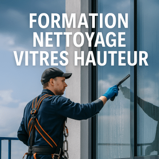 technicien nettoyant des vitres de facon pro